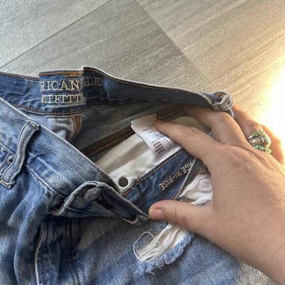 Women's American Eagle Vintage Hi Rise Jeans Sz 6 Regular Distressed Soft - Picture 4 of 6